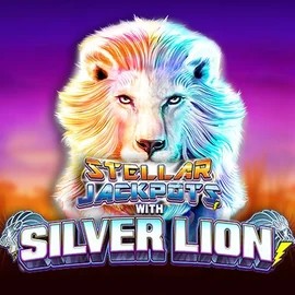 Official Jackpots logo: Stellar Jackpots with Silver Lion by Lightning Box Game at RivO Casino